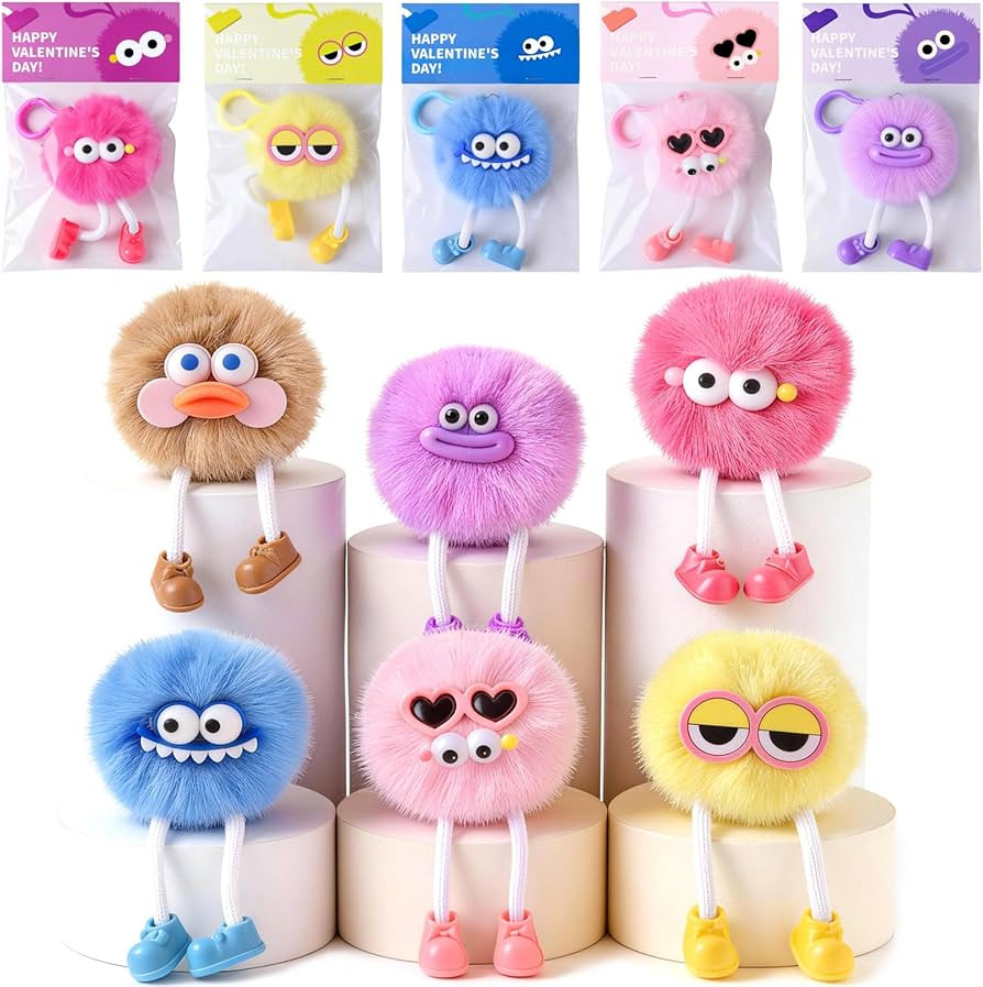 Valentines Day Gifts for Kids - 24 Pack Pre-filled Plush Toys Keychains with Valentine's Gift Car... | Amazon (US)