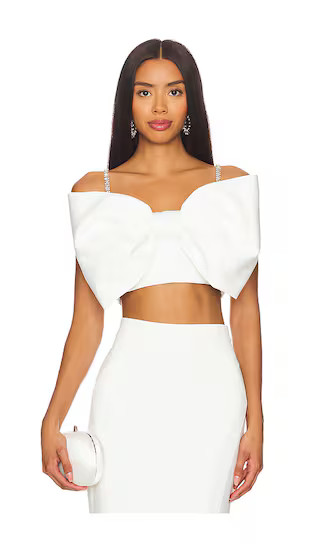 Structured Bow Top in White | Revolve Clothing (Global)