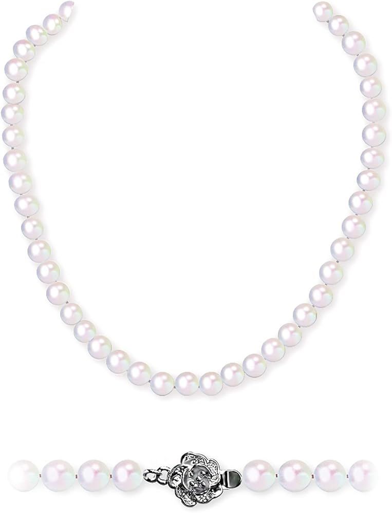 Cultured Pearl Necklace For Women Freshwater Pearl Hand Made Choker Pearl Jewelry | Amazon (US)