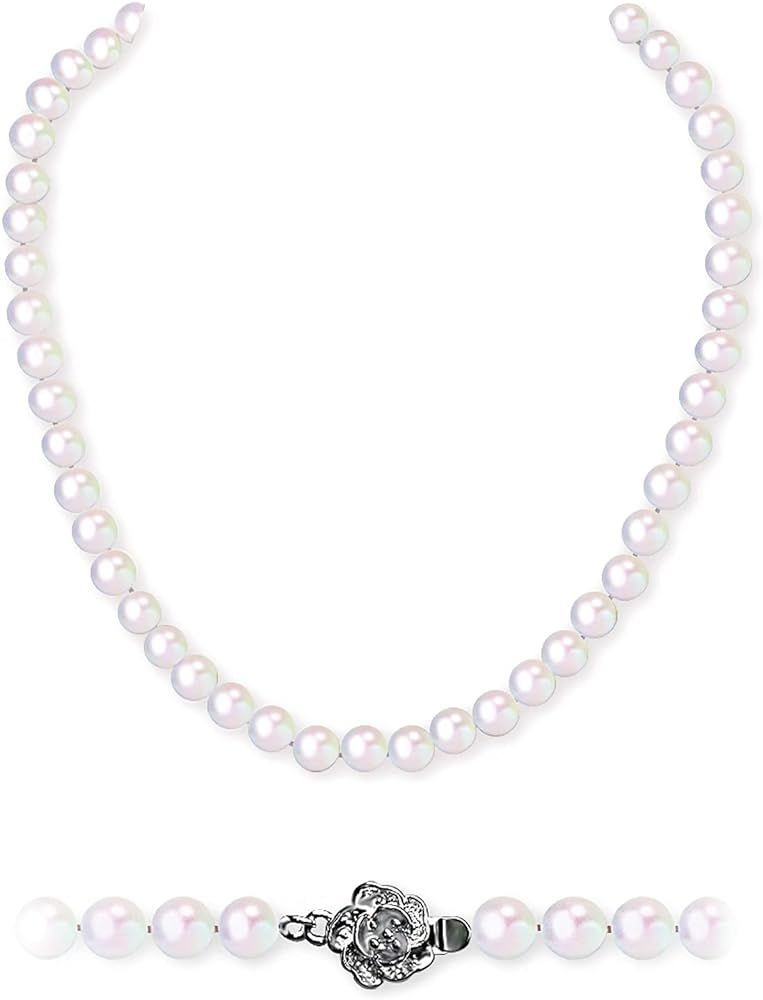 Cultured Pearl Necklace For Women Freshwater Pearl Hand Made Choker Pearl Jewelry | Amazon (US)
