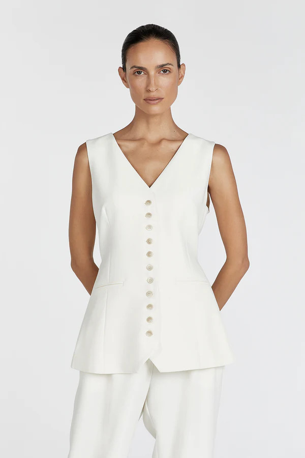 CELINE CREAM LONGLINE VEST | DISSH