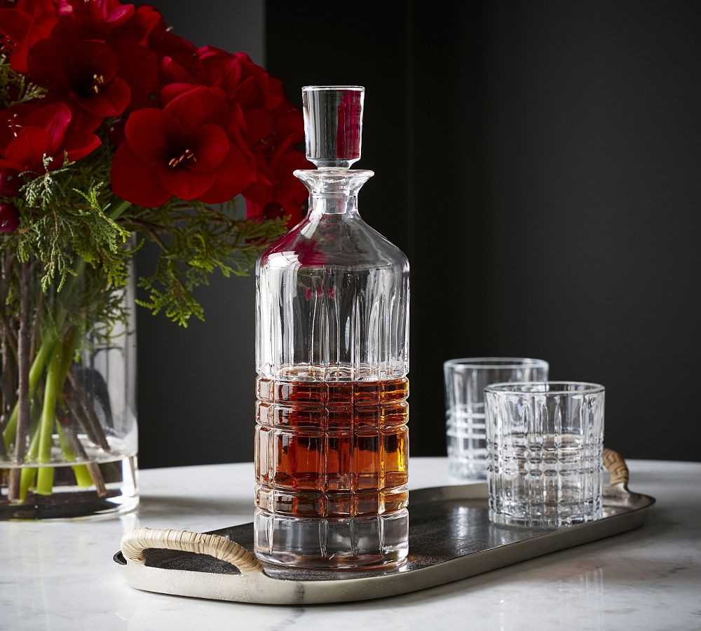 Stewart Plaid Glass Decanter | Pottery Barn (US)
