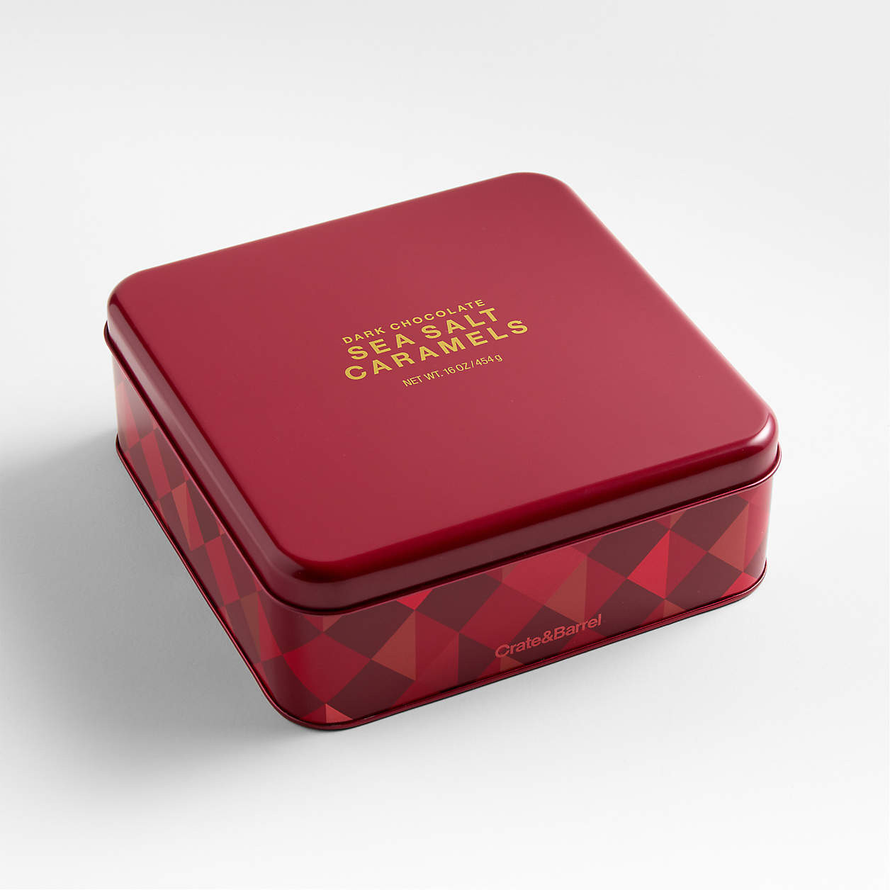 Dark Chocolate Sea Salt Caramels in Gift Tin + Reviews | Crate & Barrel | Crate & Barrel