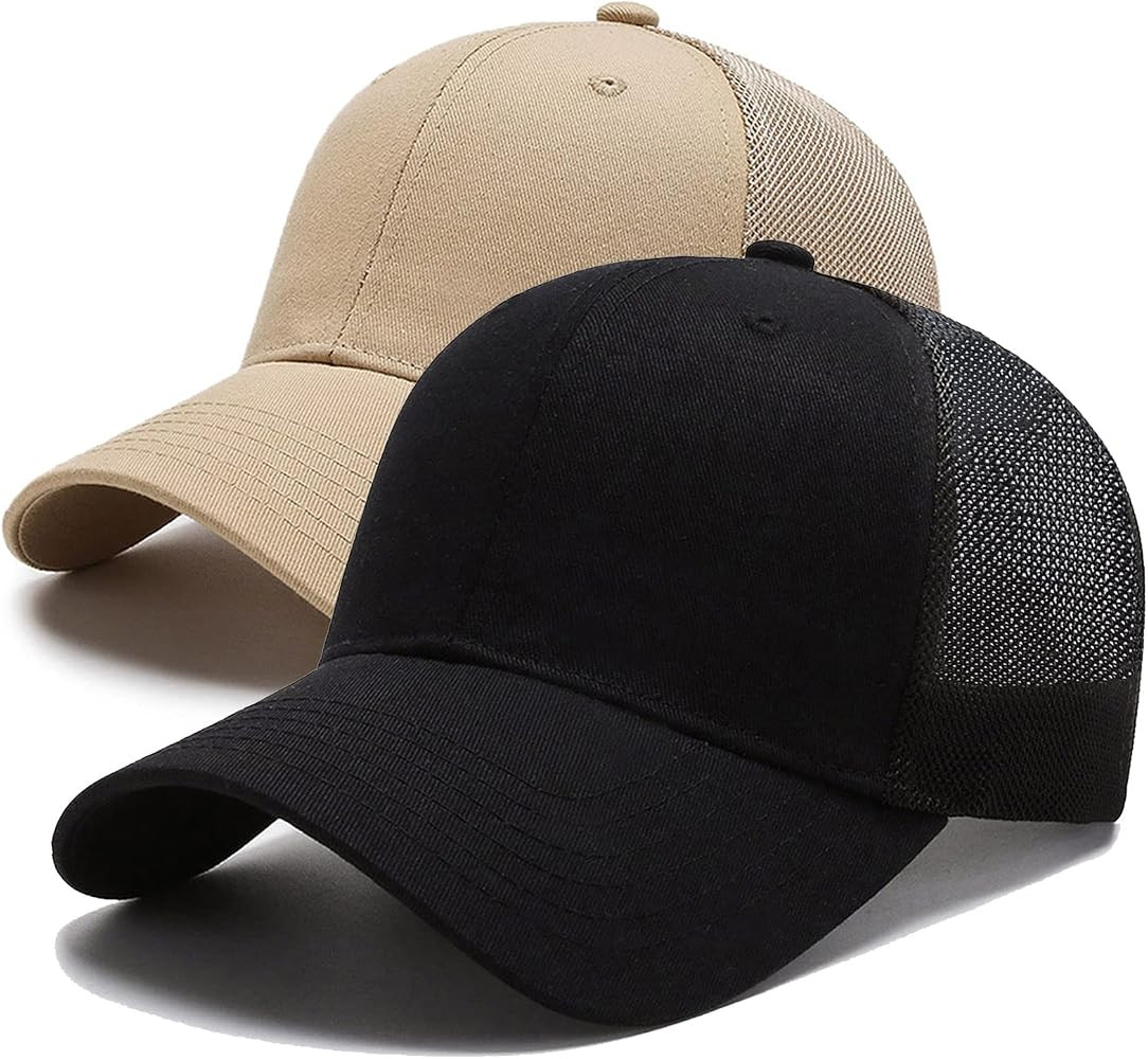 NPQQUAN 1 & 2 Packs Stiff Structured Front Panels Baseball Cap Golf Dad Trucker Hats for Men Women | Amazon (US)