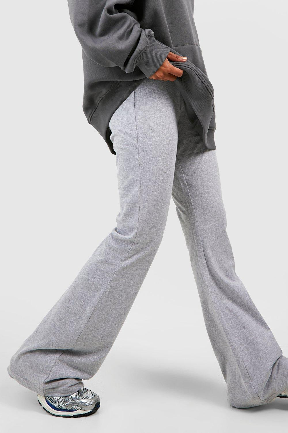 Cotton Jersey High Waisted Puddle Hem Flares | Boohoo.com (UK & IE)