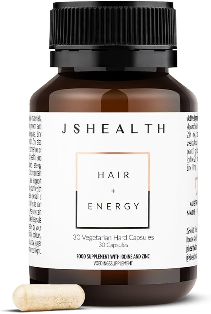 JSHealth Vitamins Hair and Energy Formula, Hair Growth Supplement for Women and Men, Zinc and Iod... | Amazon (UK)