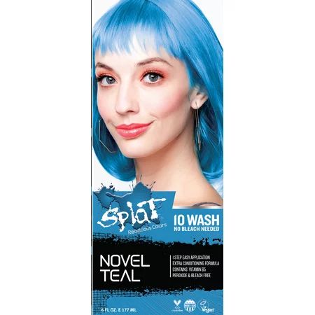 Splat 10 Wash No Bleach Hair Dye Novel Teal | Walmart (US)