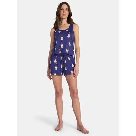 Halloween Women's Hacci Knit Tank Top and Shorts Pajama Set from Way to Celebrate, 2-Piece, Sizes XS-3X | Walmart (US)