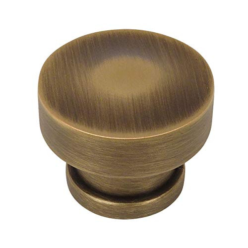 10 Pack - Cosmas 704BAB Brushed Antique Brass Round Contemporary Cabinet Hardware Knob - 1-1/4" Diam | Amazon (US)