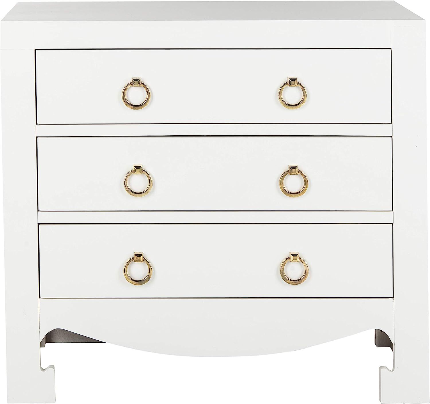 Safavieh Home Dion White and Gold 3-drawer Chest | Amazon (US)