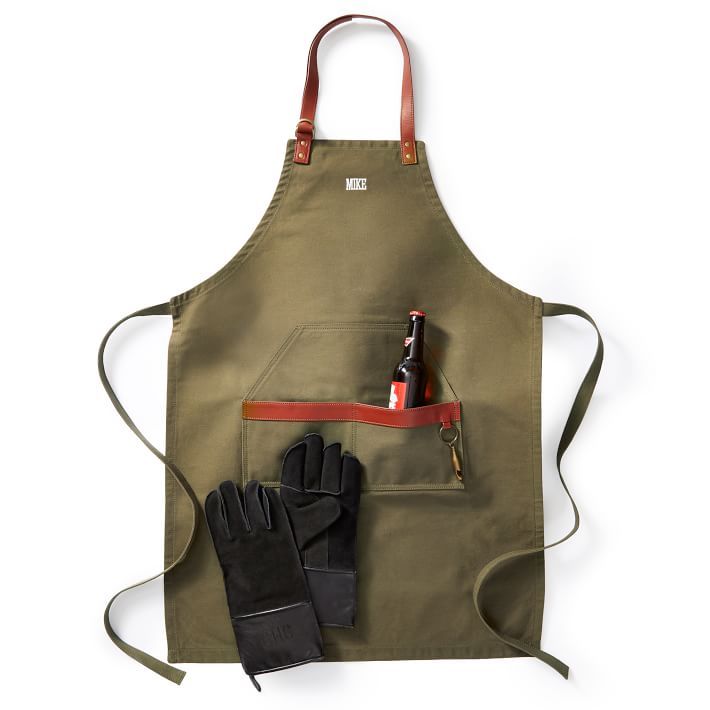 Waxed Canvas and Leather BBQ Apron | Mark and Graham | Mark and Graham