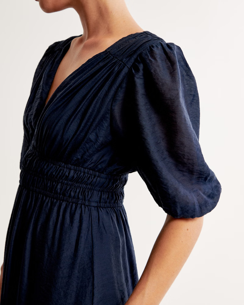 Floaty Plunge Midi Dress | Abercrombie & Fitch (US)