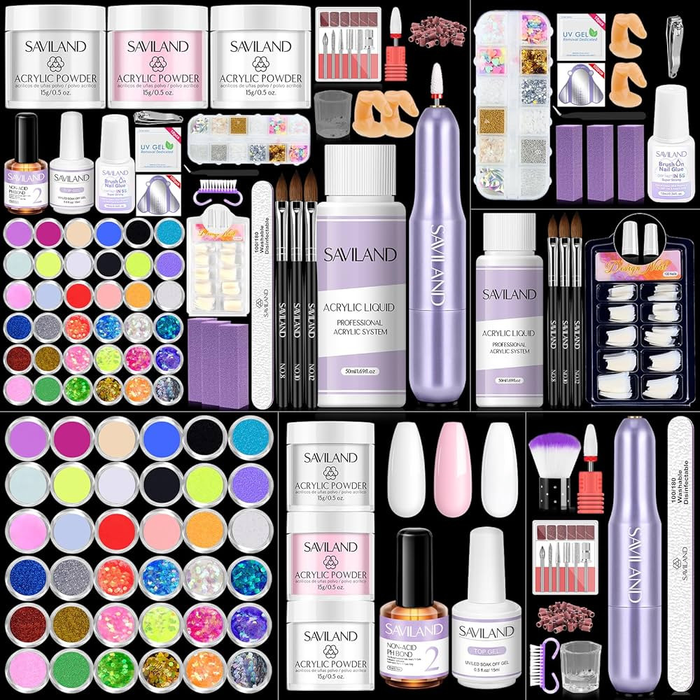 SAVILAND Acrylic Nail Kit with Everything: Acrylic Powder and Liquid Set with Nail Drill Acrylics... | Amazon (US)