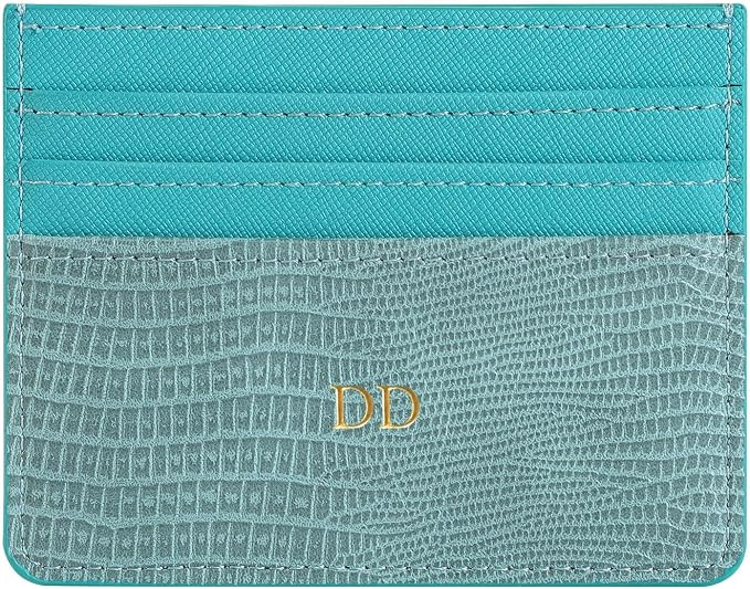 Personalisa Gold Silver Initial letters Credit Card Holder Wallet, PU Leather Ultra Slim Wallet, ... | Amazon (US)