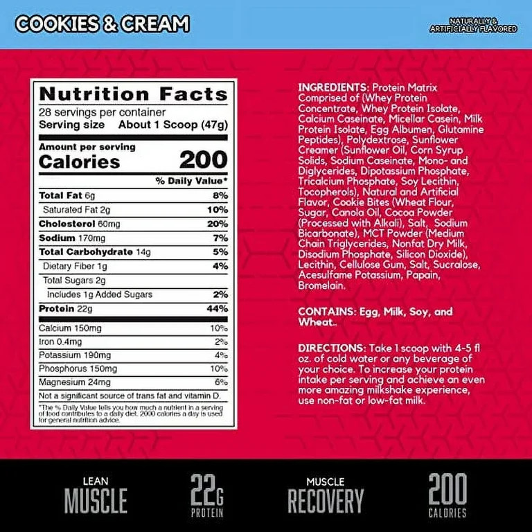 BSN Syntha 6 Whey Protein Powder, Cookies & Cream, 2.91lb | Walmart (US)
