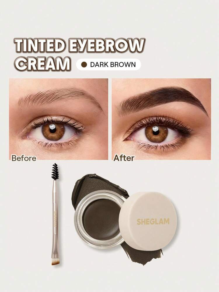 SHEGLAM Boss Brow Waterproof Pomade-Dark Brown Waterproof Eyebrow Cream Highly Pigmented Long Las... | SHEIN