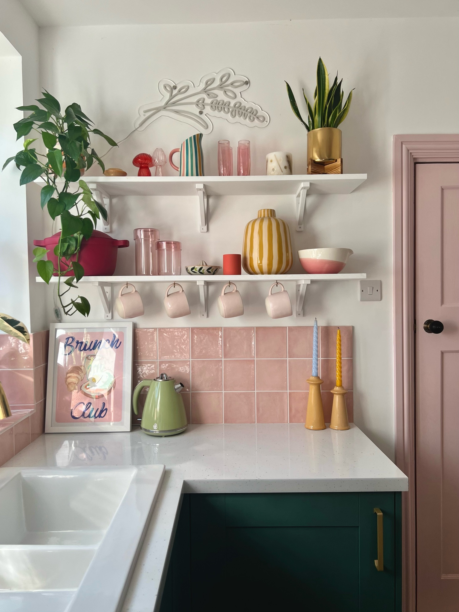 Pink and green kitchen shelf decor 💕

#LTKhome #LTKeurope