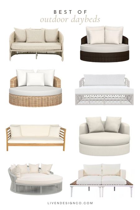 Outdoor daybed. Patio furniture. Patio sofa. Wicker daybed. Rattan daybed. Curved outdoor sofa. 

#LTKSeasonal #LTKhome #LTKstyletip