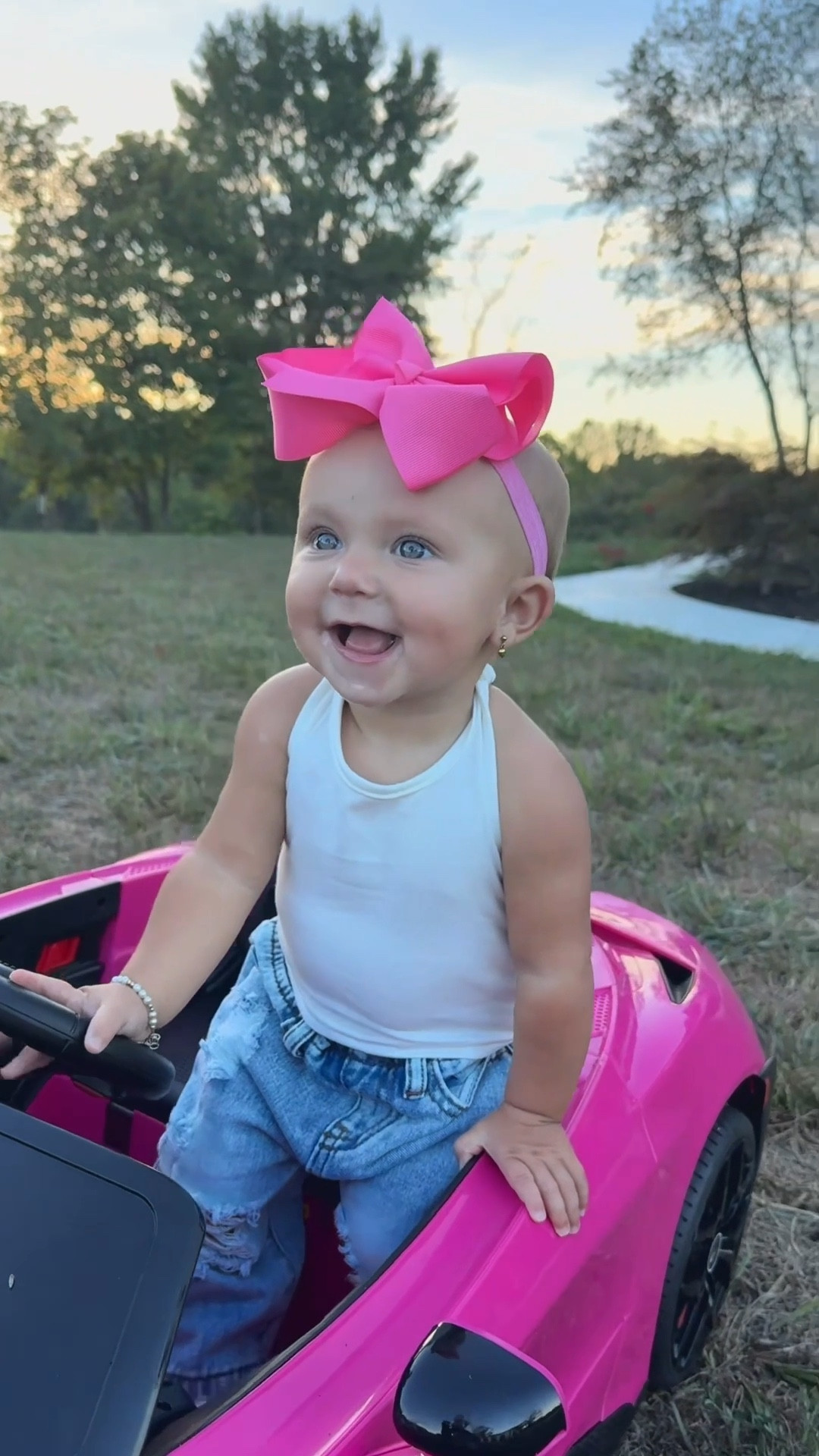 Outfit of the day: hot pink, denim, and all the sass 🎀✨ 

#LTKBaby