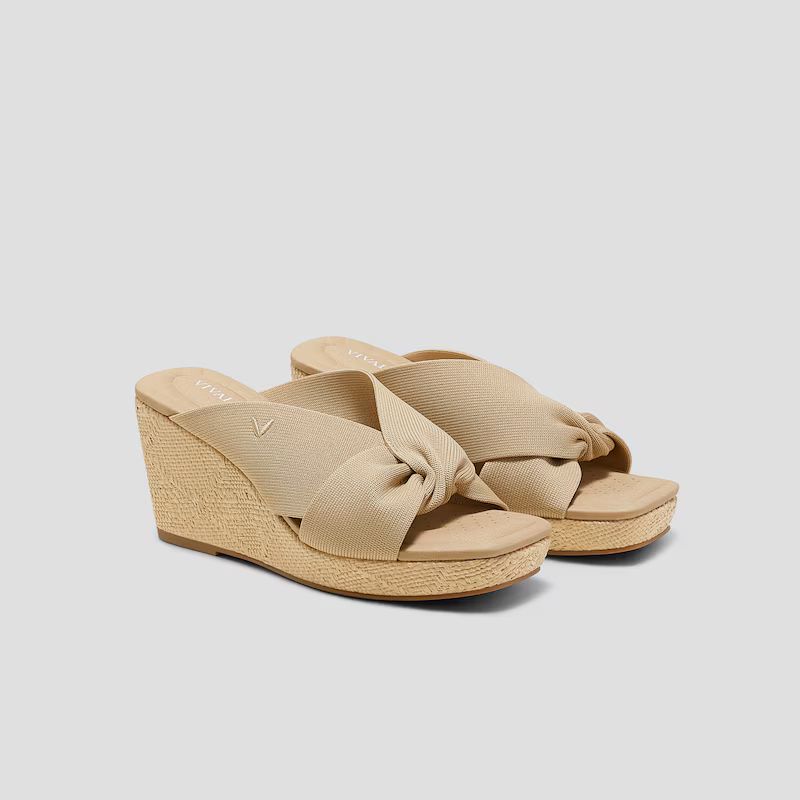 Square-Toe Wedge Sandals (Laura) | VIVAIA