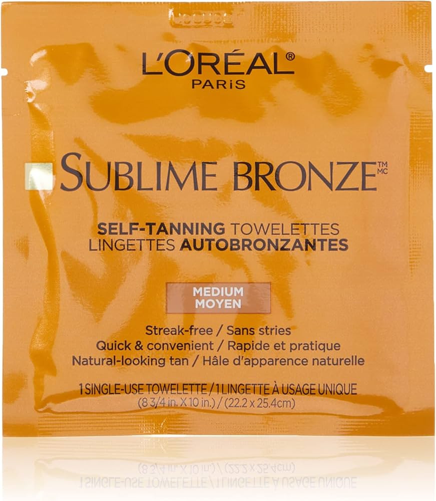 L'Oreal Paris Sublime Bronze Self Tanning Towelettes, Streak-Free, Natural Looking Tan, 6 ct | Amazon (US)