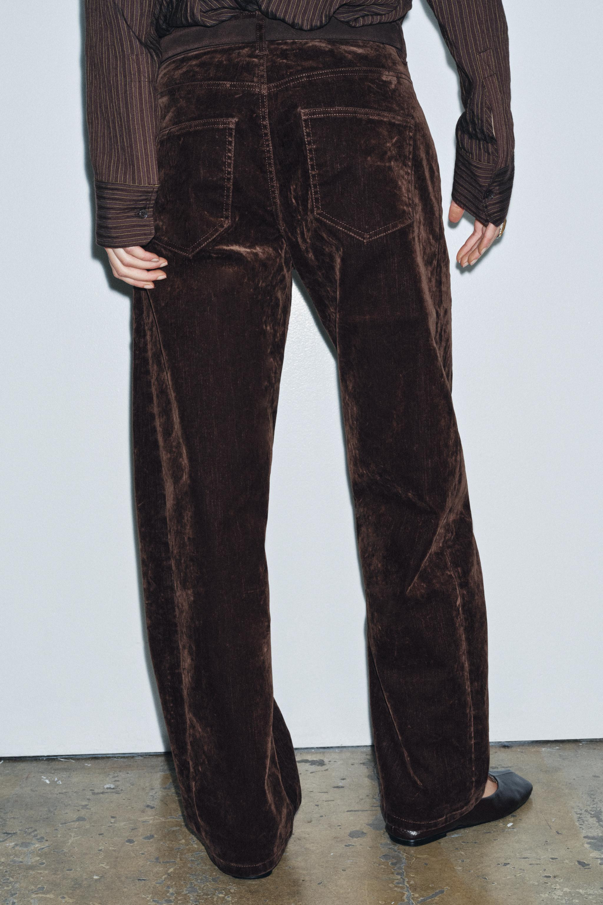 ZW COLLECTION HIGH-WAIST FLOCKED BALLOON JEANS | Zara UK