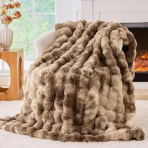 BENVWE Fluffy Faux Fur Throw Blanket for Couch - Soft, Plush, Thick, Cozy, Fuzzy Luxury Minky Bub... | Amazon (US)