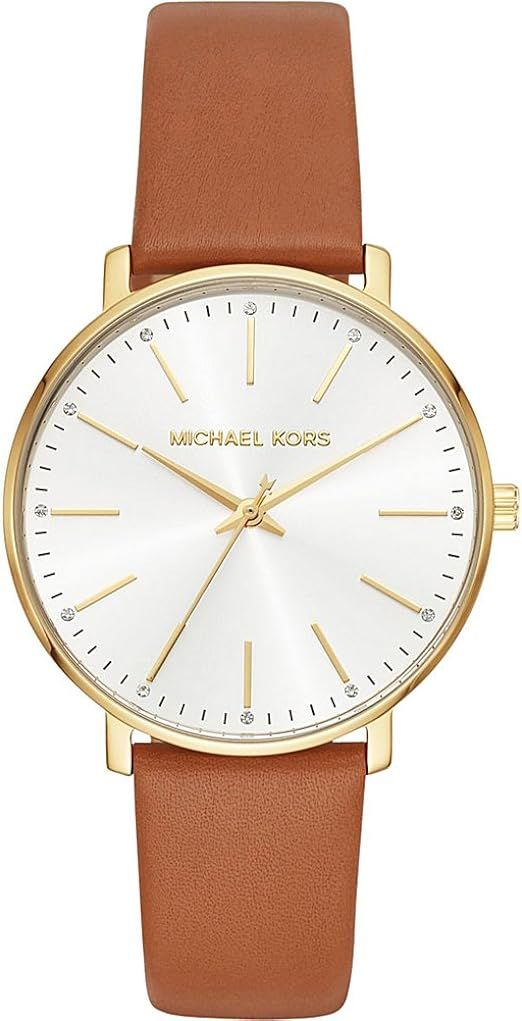 Michael Kors Women's 42mm Brown Leather Band Steel Case Quartz White Dial Analog Watch MK2740 | Amazon (US)