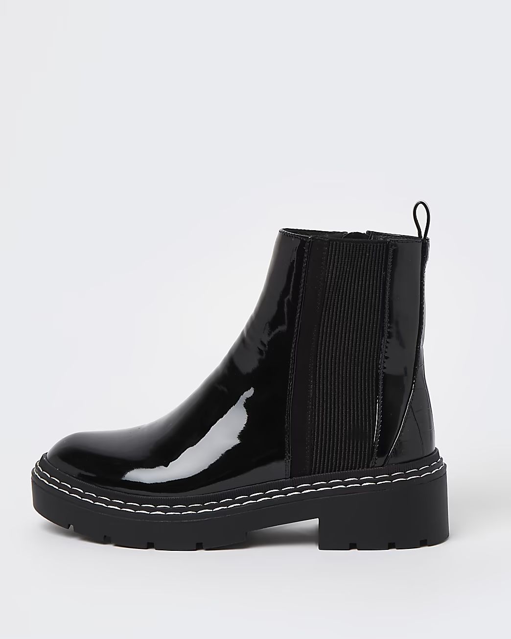 Black patent chelsea boots | River Island (UK & IE)