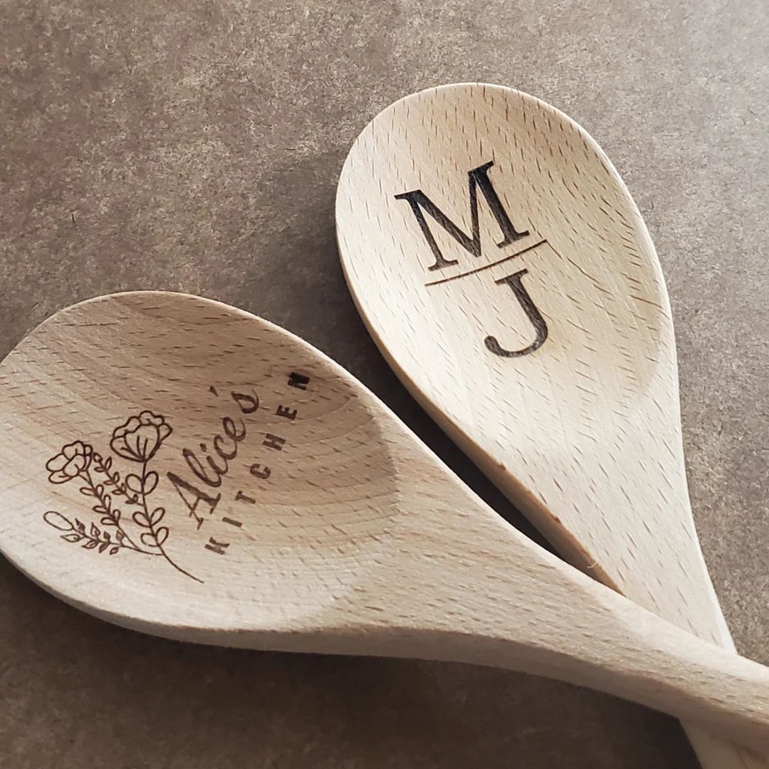 Custom Engraved Wooden Stirring Spoon, Customized Text, Personalized Wood Kitchen Mixing Spoon | Etsy (US)