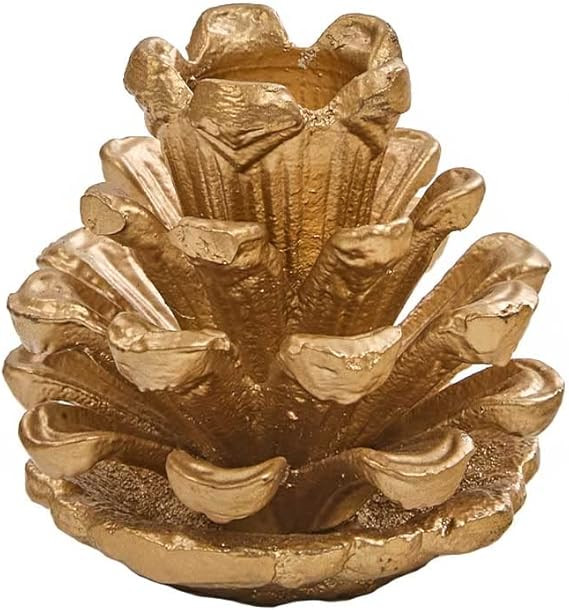 Patricia Heaton Home Gold Pinecone Taper Holder 2.5" Set of 4 | Amazon (US)