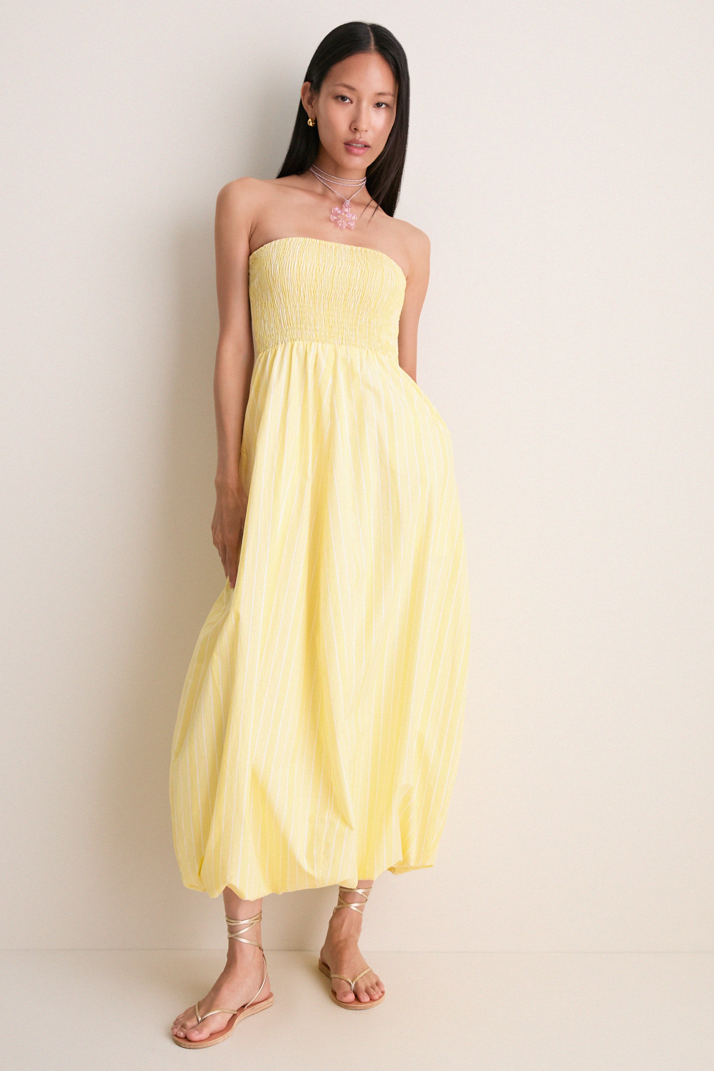 Daffodil Elisa Stripe Lunaire Midi Dress | Tuckernuck (US)