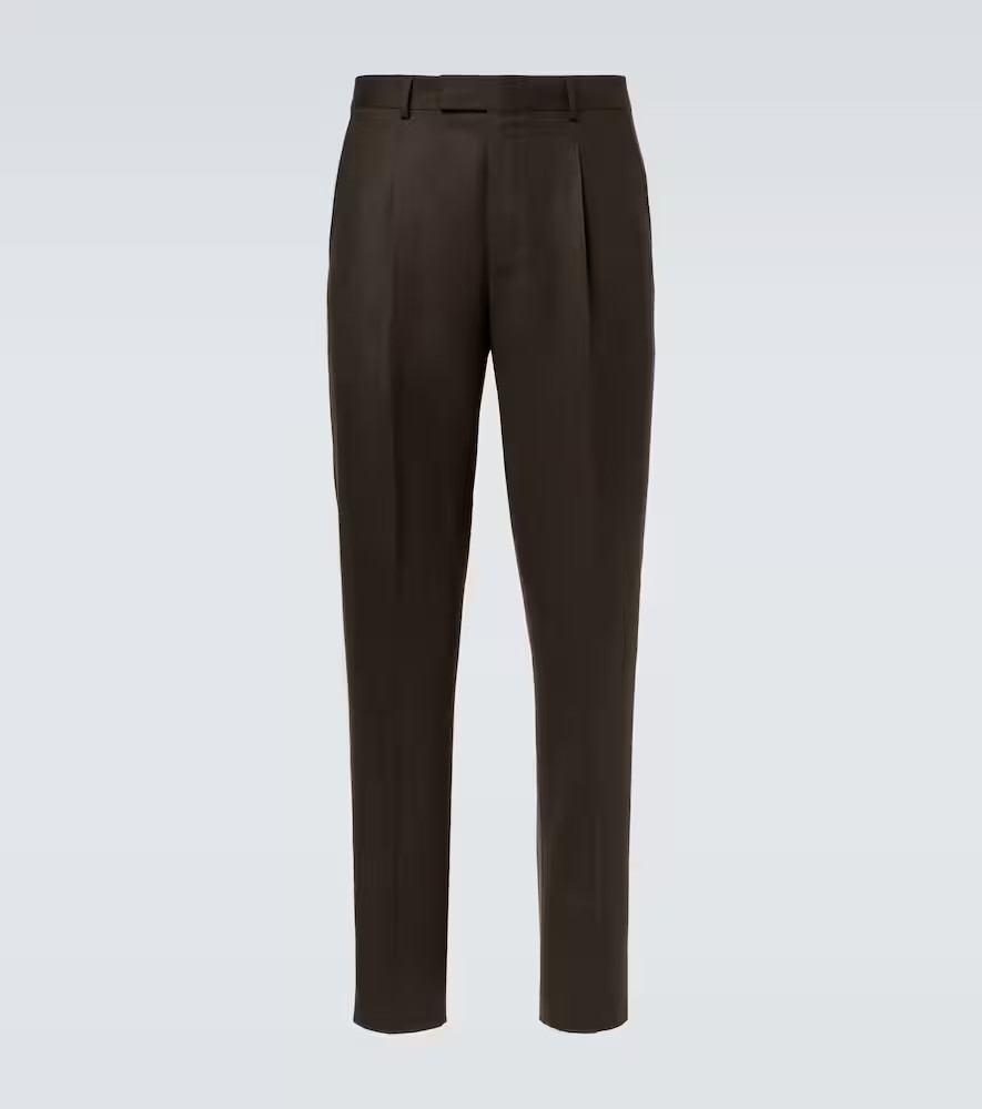 Zegna Wool flannel tapered pants | Mytheresa (UK)