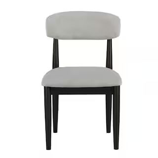 Magnolia Gray Polyester Cushioned Black Side Chair Set of 2 | The Home Depot