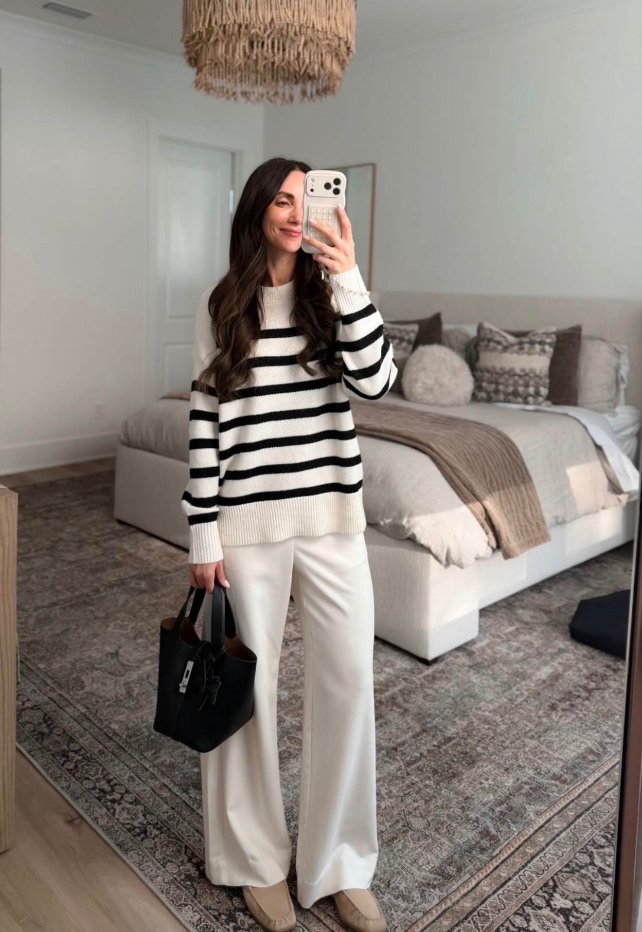 Target wear white pants pretty long sleeve elevated wear everyday classy outfit winter wear women's fashion Annabrstyle  

#LTKmomlife #LTKootd #LTKOver40