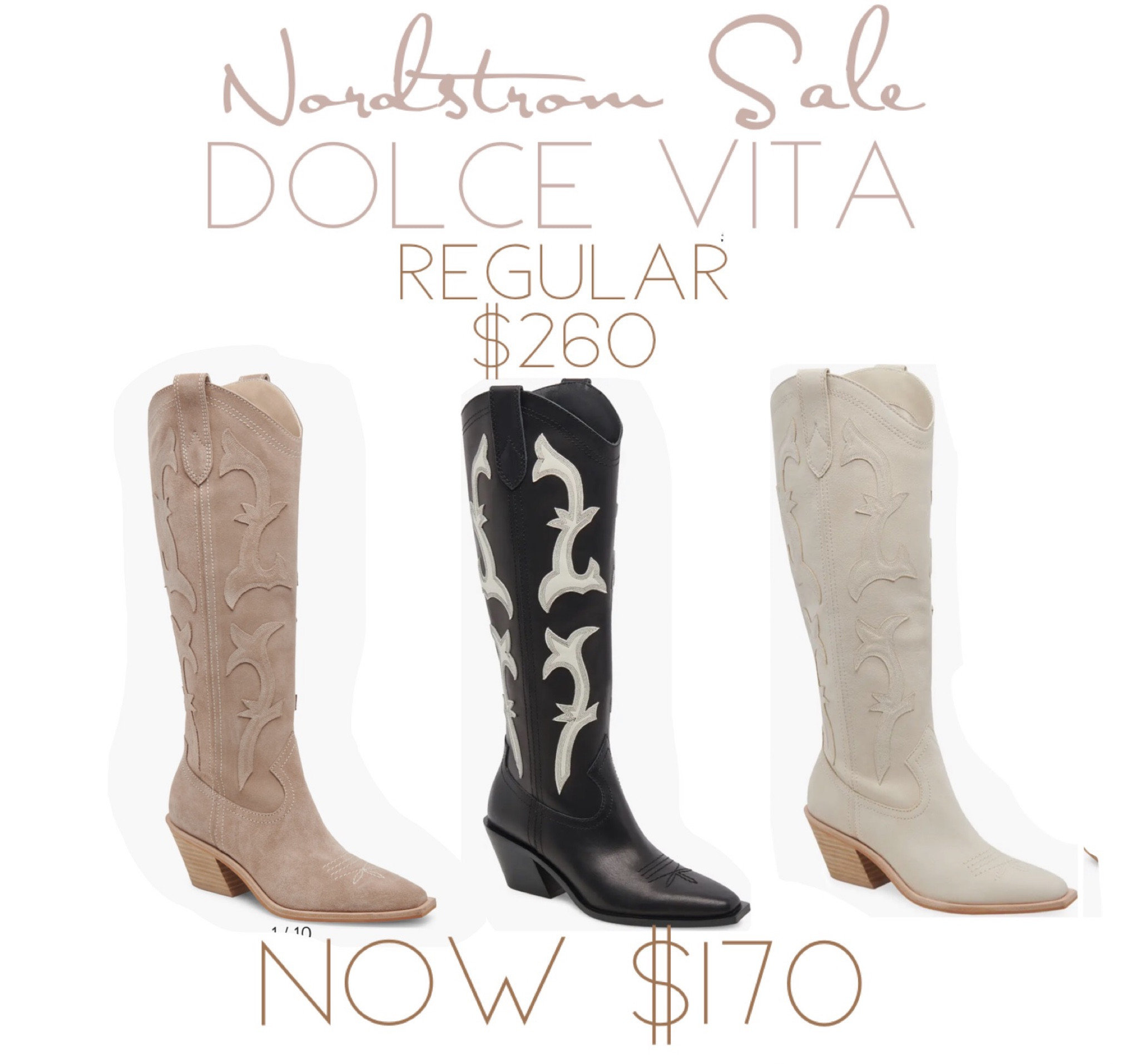 Dolce Vita western boots on sale for the Nordstrom sale!! So cute for every season 

#LTKFind #LTKSeasonal #LTKsalealert