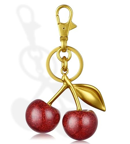 LXCSYXJ Cherry Keychain Bag Charm for Women - Sparkling Alloy Key Holder with Secure Clip, Cute Kawaii Accessories for Handbag Purse Luggage, Birthday Christmas Holiday Gifts(Horseshoe buckle red) | Amazon (US)