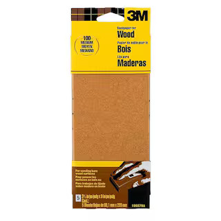 Garnet 3.7 in. x 9 in. Medium 100-Grit Sheet Sandpaper (6-Sheets/Pack) | The Home Depot