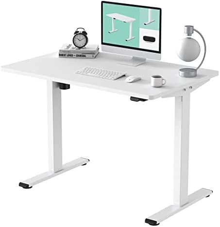 FLEXISPOT EC1 Essential Electric White Standing Desk Whole Piece 48 x 30 Inch Desktop Adjustable ... | Amazon (US)