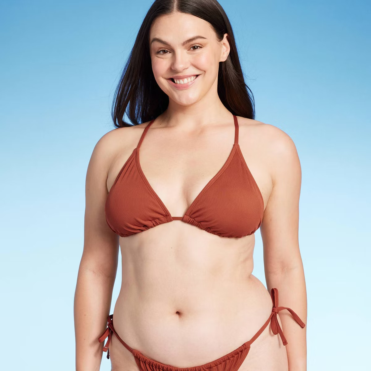 Women's Triangle Ribbed Bikini Top - Shade & Shore™ | Target