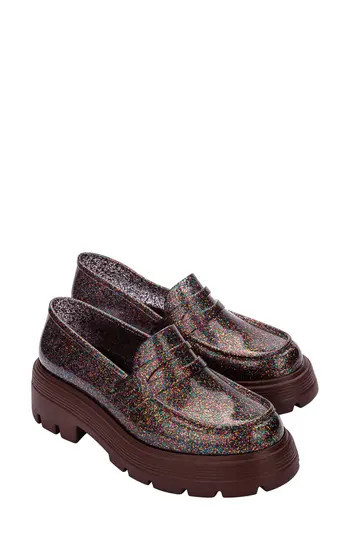 Melissa Royal Platform Penny Loafer in Glitter Multicor at Nordstrom Rack, Size 6 | Nordstrom Rack