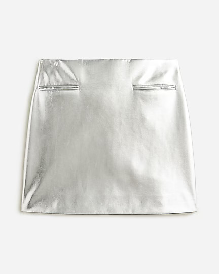 Metallic mini skirt in faux leather | J. Crew US