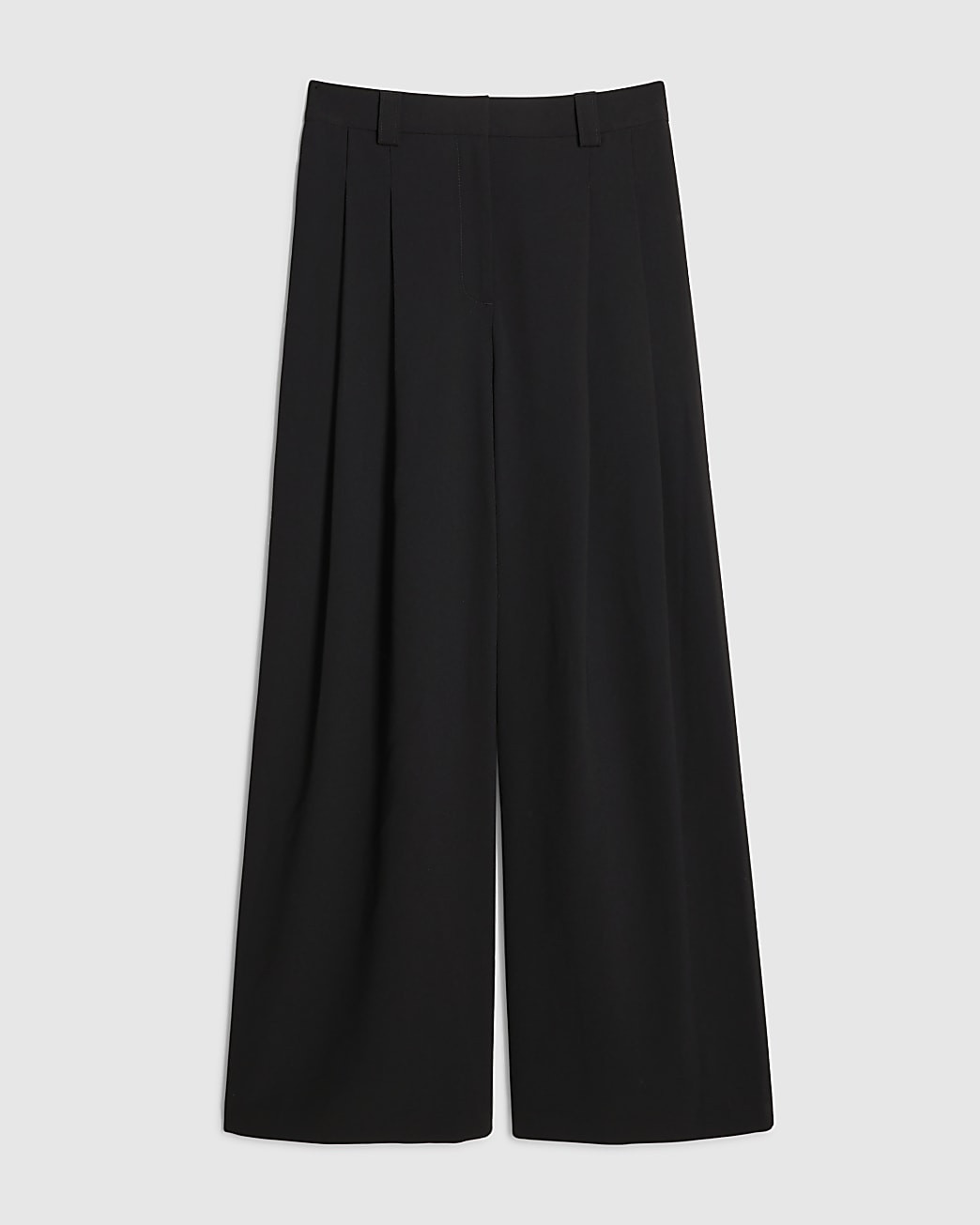 Black Tailored Wide Leg Trousers | River Island UK & IE