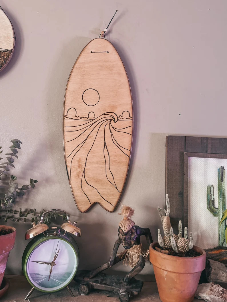 Surf Mini Board Wall Hanging Waves Wave Art Surf Style | Etsy | Etsy (US)