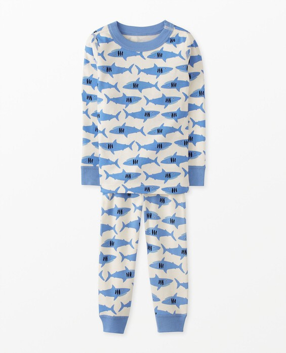 Toddler Long John Pajama Set in Bubbles The Shark - 100% Cotton - Size 2 by Hanna Andersson | Hanna Andersson