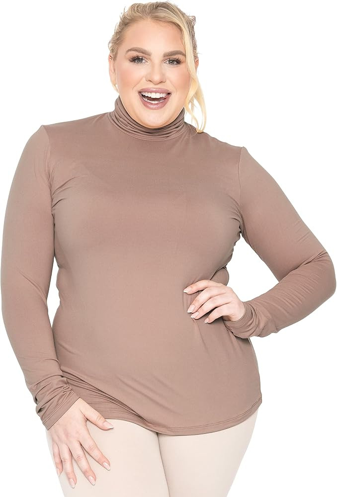 STRETCH IS COMFORT Women's Plus Size Relaxed and Regular Turtleneck | XL - 7X | Amazon (US)