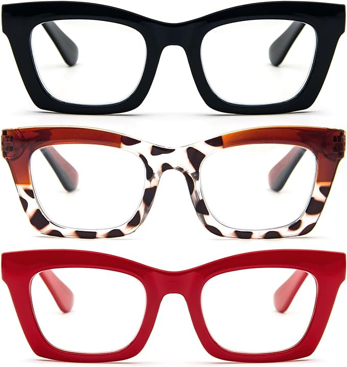 REAVEE Oprah Style Reading Glasses for Women, Blue Light Blocking Stylish Oversized Computer Read... | Amazon (US)