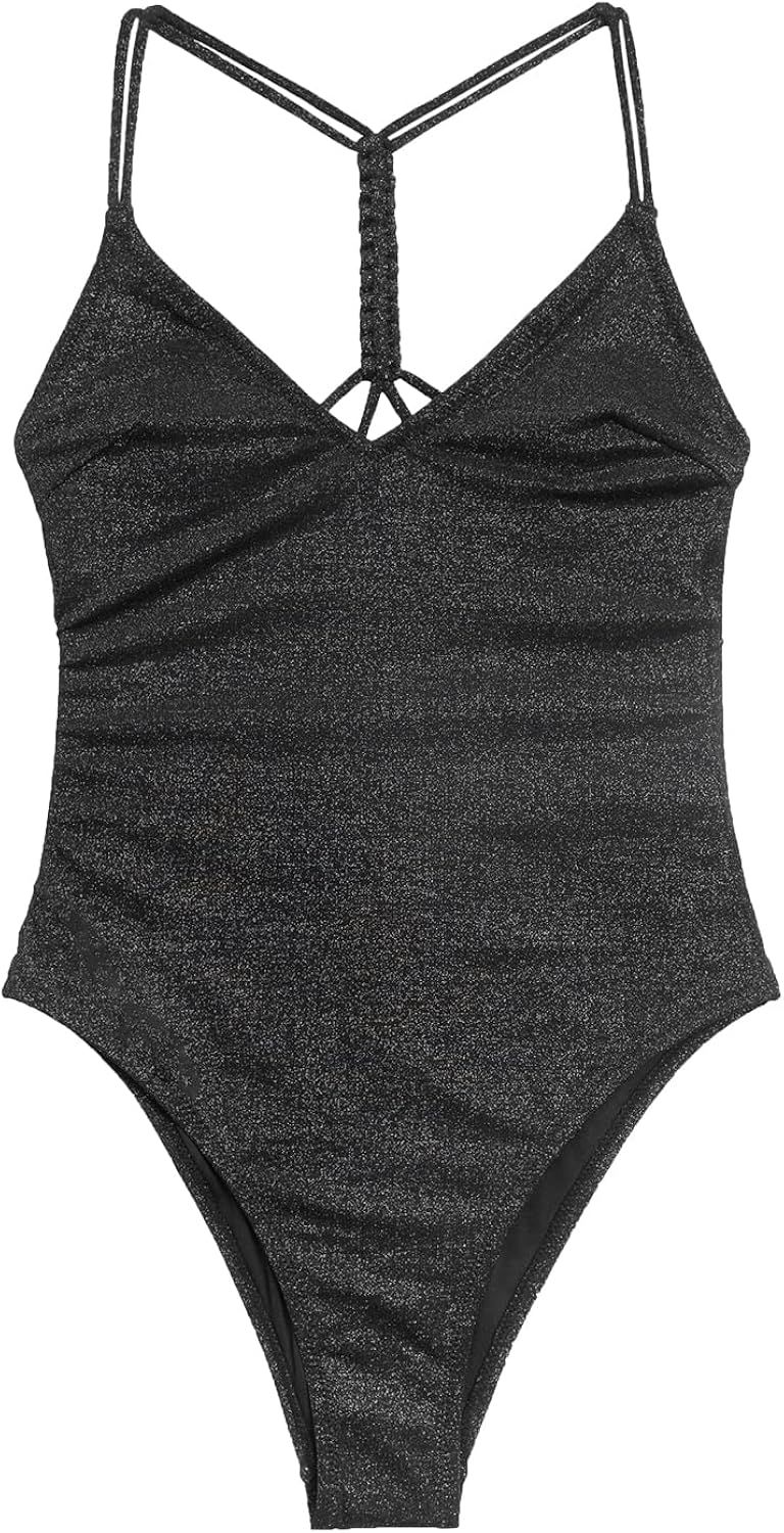 CUPSHE Women's One Piece Swimsuit Thin Braided Straps V Neck Bathing Suit | Amazon (US)