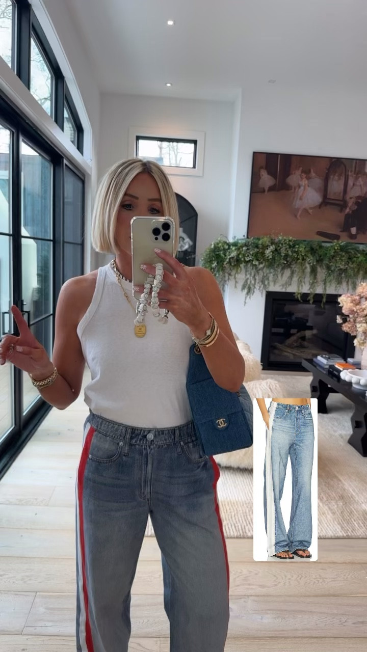 Sweatpant track denim 🔥 Restocked at Nordstrom 😍😍😍 I’m in a medium for reference 