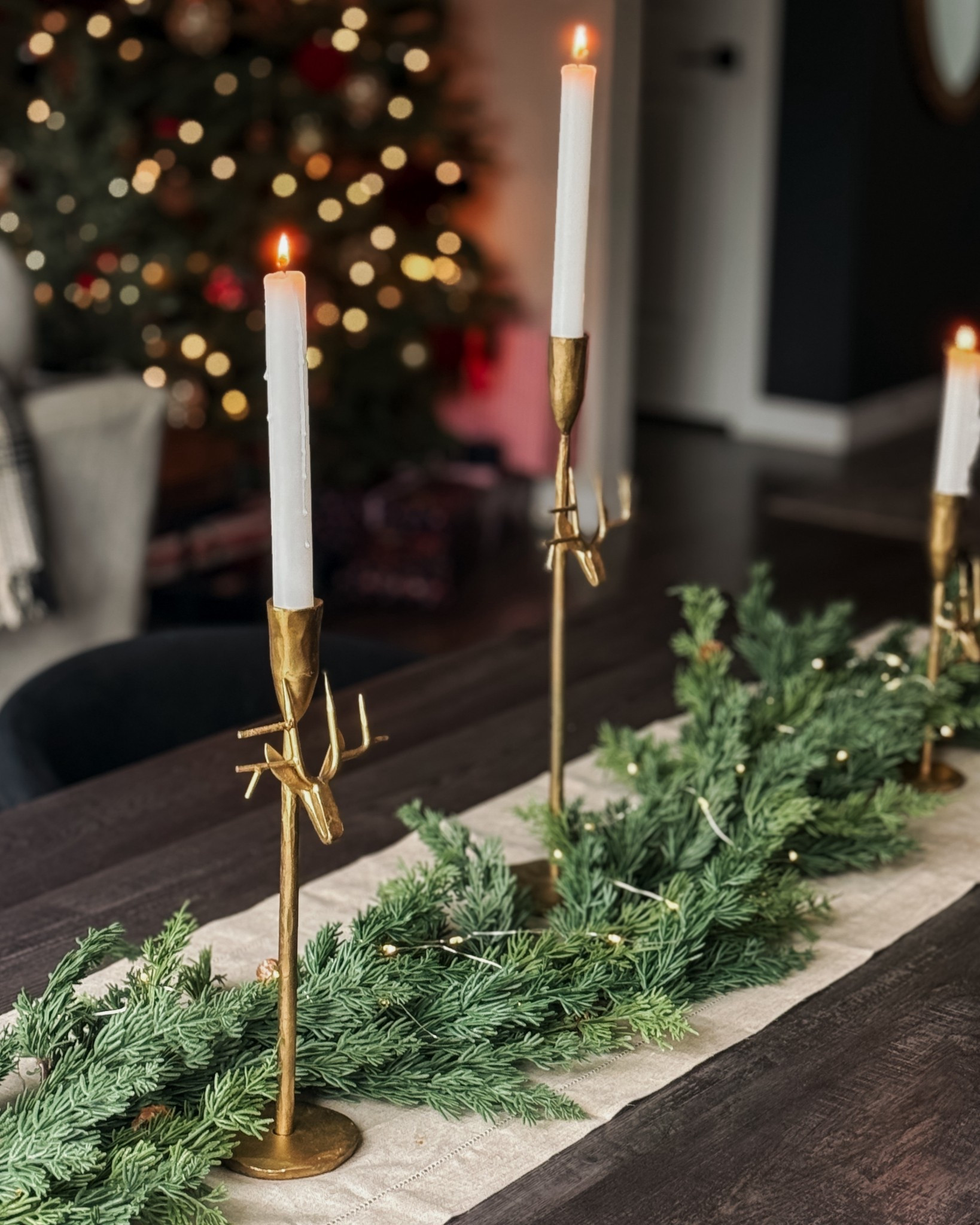 The prettiest candlestick holders you ever did see! Timeless gold iron reindeer set of 3! Christmas. Holiday. Seasonal. Tablescape. Dining. 

#LTKHoliday #LTKSeasonal #LTKHome